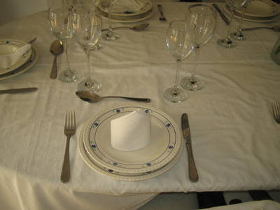Place setting for formal dining Place setting for formal dining